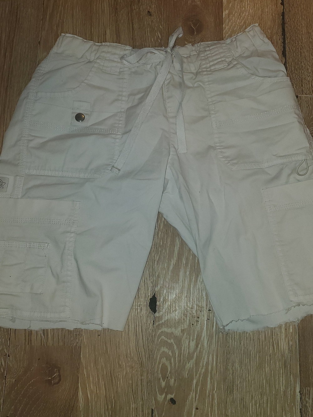 Women's Cream Dickies Cut Off Cargo Bermuda Shorts